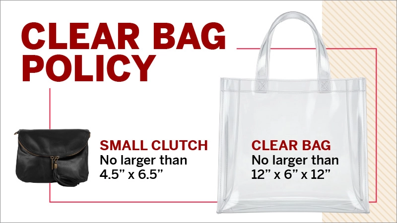 Clear bag policy graphic showing two permitted bag types