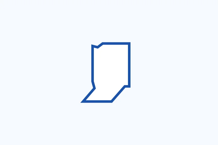Blue icon of the state of Indiana